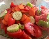 A picture of step 1 of Andalusian Gazpacho with Melon and Ham.