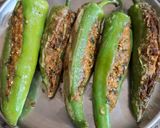 A picture of step 5 of Stuffed bhavnagari chillies.
