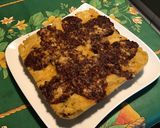 Une image de l'étape 8 de Gâteau de polenta aux cèpes, bœuf, tomate et champignons de paris.