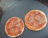 A picture of step 2 of Bhakri pizza.