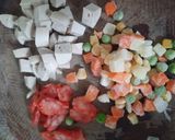 Hình bước làm 1 của món Cơm chiên thập cẩm