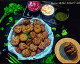 A picture of step 8 of Bajra Methi Achari Vada.