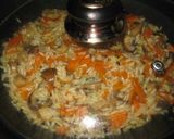 Almás - diós töltött csirkecombok párolt zöldséges rizzsel recept fázis 3 fotója