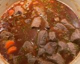 A picture of step 7 of Boeuf Bourguignon (Beef Burgundy Stew).
