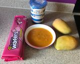 A picture of step 1 of Mango no bake icebox cake.