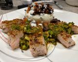 A picture of step 13 of Pork Chops with Zesty Green Onion Salsa.