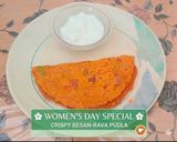 A picture of step 15 of Women's Day Special : Crispy Besan-Rava Pudla.
