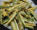 A picture of step 2 of Kurkuri Bhindi.