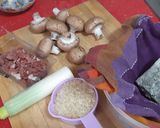 Foto del paso 1 de la receta: Risotto de hongos, jamón y Cabrales