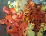 A picture of step 2 of Lima beans curry with ghobi and aloo.