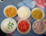 A picture of step 1 of Bhel puri.