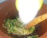 A picture of step 5 of Brinjal Curry in white gravy.