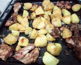 A picture of step 4 of Oven baked potatoes and chicken.