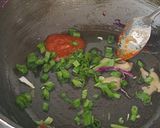 A picture of step 2 of Spicy Grilled Paneer Steak Italian Herb Rice Schezwan Sauce With Exotic Sautéed Veggies Gourmet Meal.