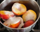 A picture of step 1 of Peach Simple Syrup:.