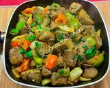 A picture of step 5 of Lamb Liver and Peppers Stir Fry:.