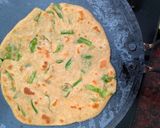 A picture of step 4 of Shimla Mirch paratha.