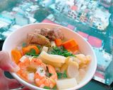 Hình bước làm 8 của món Nui nấu tôm thịt