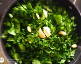 A picture of step 1 of Sarson ka Saag And Makkai Roti.