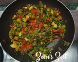 A picture of step 2 of Onion Flower Stalk and Spring Onion Greens Chutney/Dip.