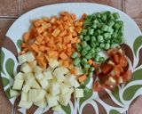 Foto langkah ke 3 dari resep Bubur Daging Warna Warni.