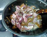 A picture of step 1 of Mutton karahi.