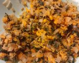 Foto del paso 4 de la receta: Calabaza rellena con muzzarella, espinaca y huevo