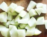 A picture of step 1 of Chow Chow chutney.