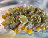 Une image de l'étape 11 de Gambas sauvages aux poivrons, oignon et citron.
