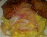 Foto del paso 5 de la receta: Mangú de plátano con chuleta y cebolla