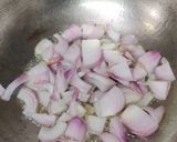 A picture of step 3 of Murungai kerai poriyal.