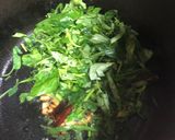 A picture of step 3 of Stir fry Karmata bhaji.