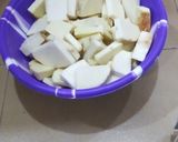 A picture of step 1 of Boiled yam with egg sauce.