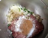 A picture of step 1 of Beef Kofta Kebabs.