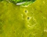 A picture of step 4 of Moong dal Dumplings In Spinach Tomato soup.
