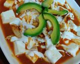 A picture of step 8 of Sopa Azteca (Tortilla Soup).