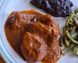 A picture of step 8 of Pork with Three Chiles.