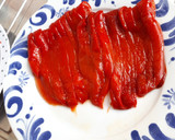 Foto del paso 4 de la receta: Salteado de champiñones con langostinos y pimiento asado