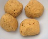 A picture of step 2 of Moong dal Twisties.