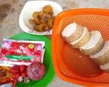 A picture of step 1 of Fried yam and palm oil sauce.