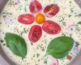 Une image de l'étape 3 de Quiche sans pâte au jambon/tomates cerises.