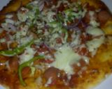 A picture of step 9 of Sausage Pepperoni Pizza#4weekschallenge#Snacksrecipe#.