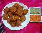 A picture of step 3 of Corn pakoda.