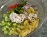 A picture of step 2 of Macaroni Salad😋.