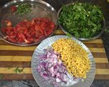 A picture of step 1 of Chana daal palak.