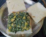 A picture of step 5 of Spinach Corn Sandwich.