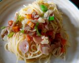 Foto langkah ke 6 dari resep Spaghetti aglio olio sosis enoki.