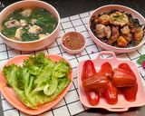 Hình bước làm 5 của món Cơm nhà với các món gà