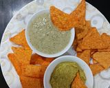 A picture of step 3 of Nachos with Sweet and Spicy Dips.