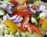 A picture of step 2 of Colourful mix vegetable.